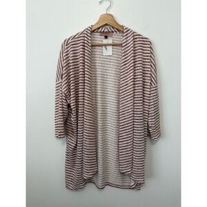 NWT East Adeline Striped Flowy Cardigan – Red & White – Size 1X